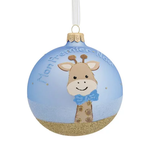 Jardin et nature:Boule en verre girafe Mon premier Noël - Ø 10 cm