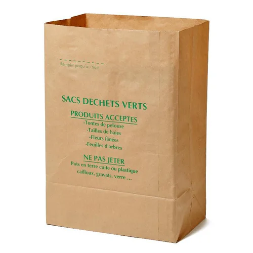 Style jardin：Sac en papier kraft marron de 120 L - Les 10 pièces