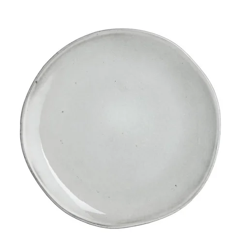 Style nature:Assiette plate Tabo coloris gris en grès - Ø 26,5 cm