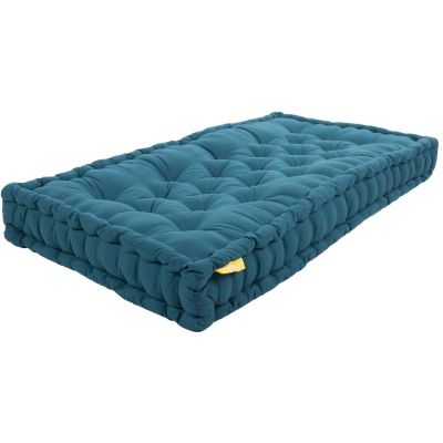 Coussin de palette en coton coloré 120 x 80 cm (Bleu canard)