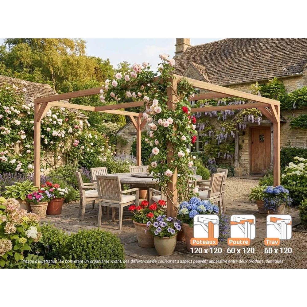 JARDIDECO Pergola en bois lamellé – Aménagement du jardin – jPrZilnTstKc