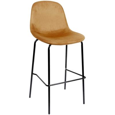 Chaise de bar en velours cotelé Giulia (Jaune)