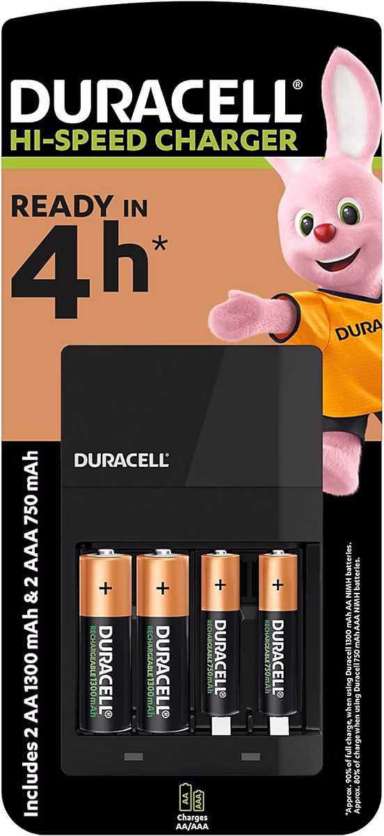 Réseau et téléphonie – Chargeur de piles AA/AAA Duracell CEF14 + 4 piles rechargeable
