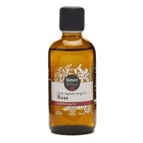 Jardin & déco：Huile végétale vierge bio Ricin Nature & Vous certifiée COSMOS ORGANIC par Cosmécert selon le référentiel COSMOS - 100 ml