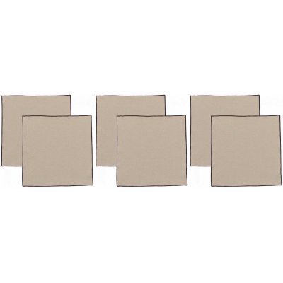 Serviette de table en coton recyclé Grace (Lot de 6) (Ficelle)
