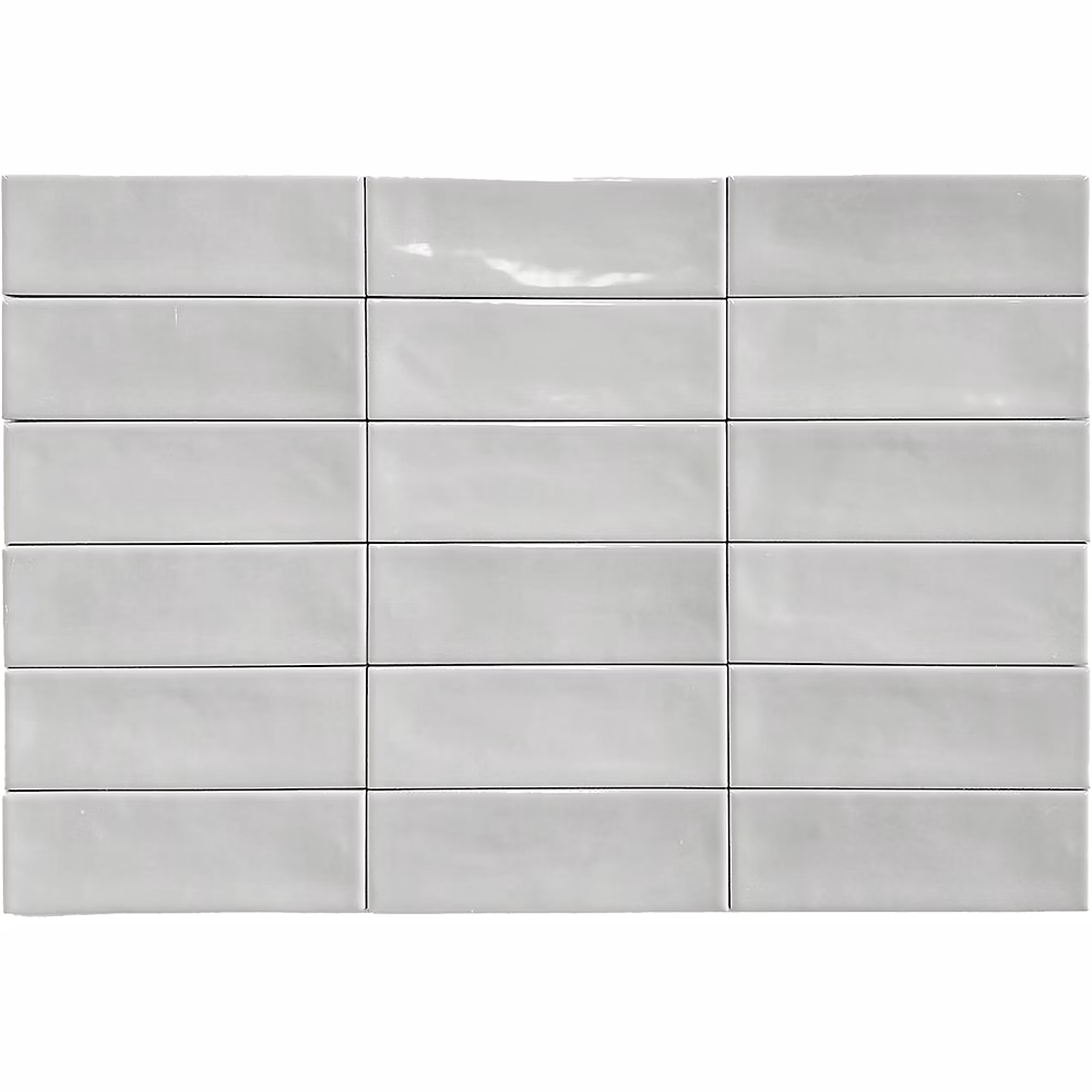 Carrelage Mural Mini Metro 5 × 15cm Premium. Beret Silver Brillant