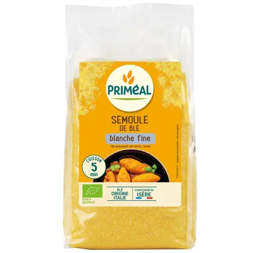 Jardin à organiser:Semoule de blé dur blanche fine bio Primeal - 500 g
