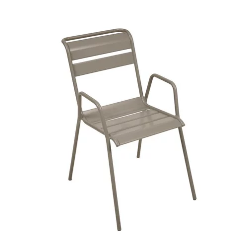 Idéal pour le jardin：Fauteuil coloris marron en acier Monceau - 52 x 64 x 85 cm