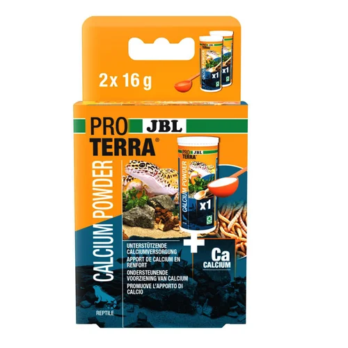 Le pratique pour l’extérieur:Complément alimentaire de minéraux pour reptiles JBL Proterra Calcium Poudre - 2 x 25 ml