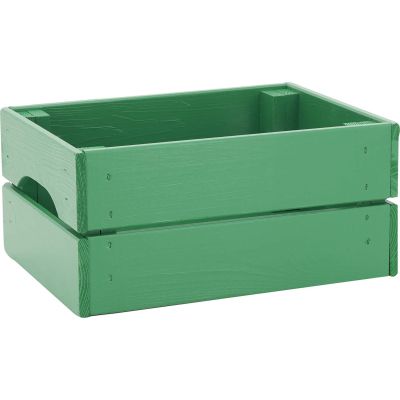 Caisse de rangement en pin petit modèle 31 x 23 x 15 cm (Vert menthe)