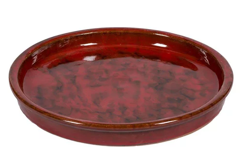 Pour un extérieur plus pratique:Soucoupe en grès émaillé rouge Passion for Pottery Shanghaï - Ø 35 cm