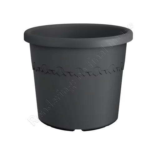 Jardin choix:Pot en plastique recyclé gris anthracite Elho Algarve Cilindro - Ø 40 x H 33 cm