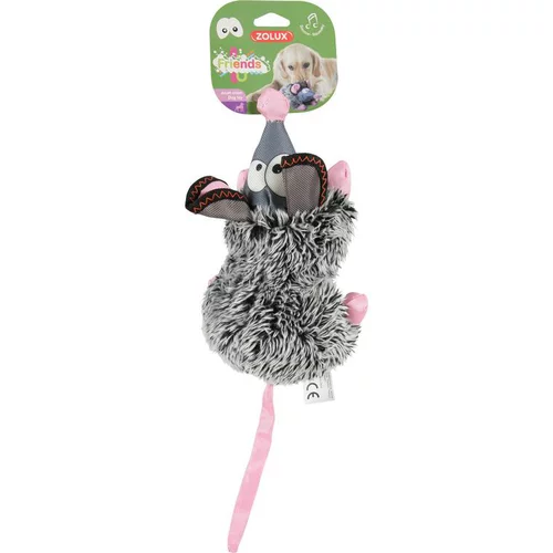 Idée nature：Jouet peluche sonore rat gris 44x16x14 cm