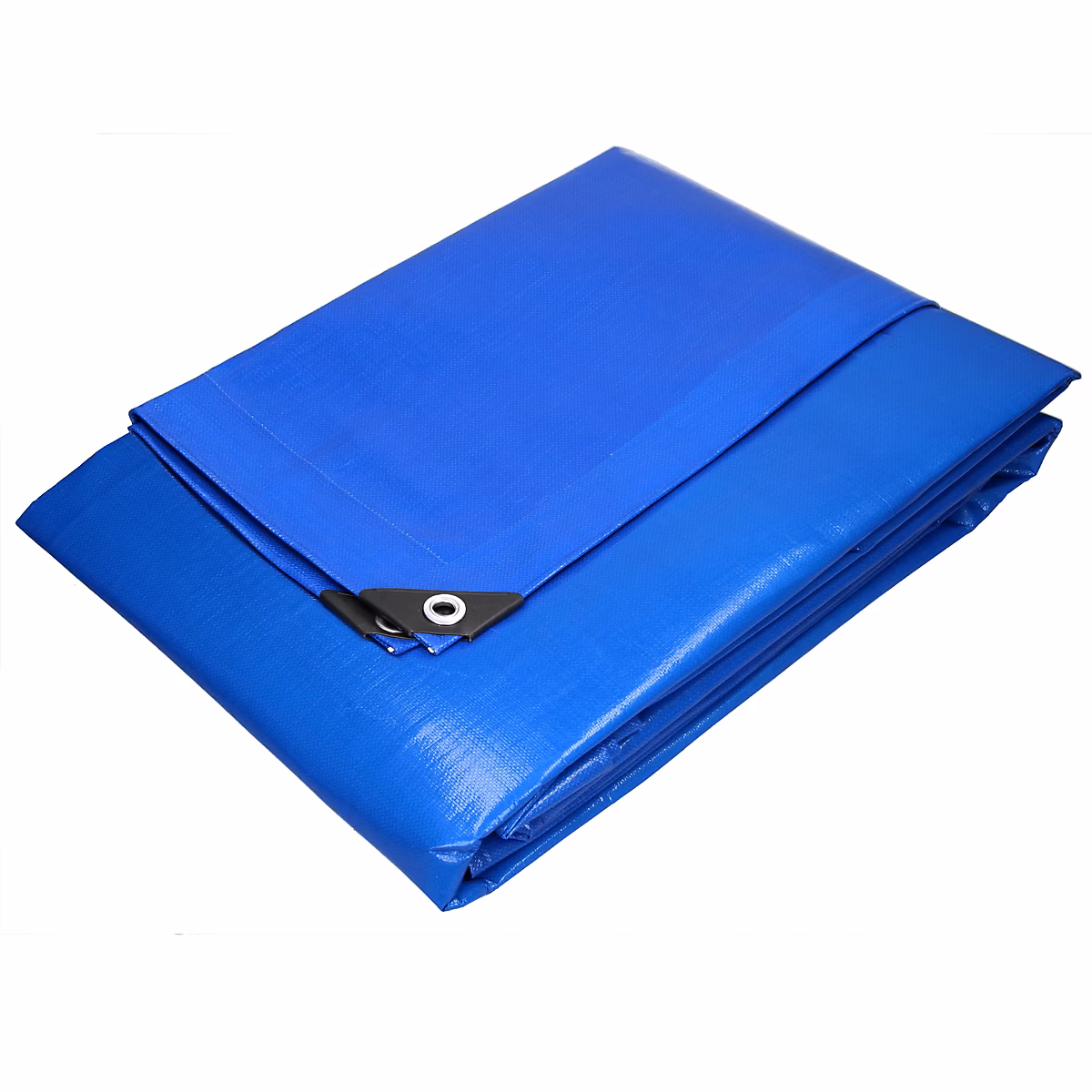 Bâche de couverture étanche protection en PE avec oeillets 1 – 5 × 12m 180 g/m² bleu