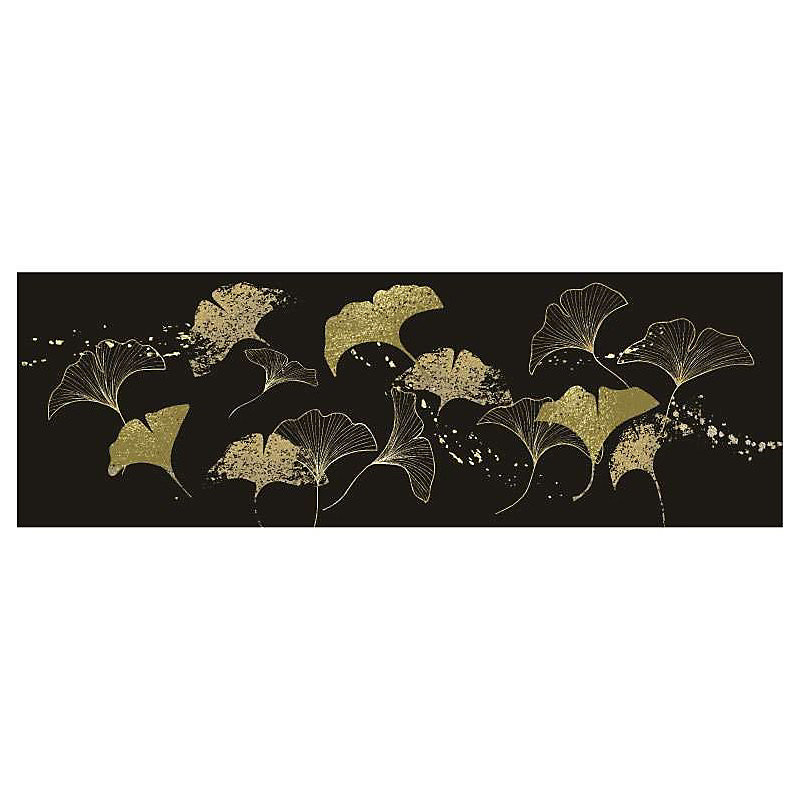 Brise vue imprimé noir et doré GINKGO – H.1 x L.3 m | 100% occultant | Made in France par Scenolia + kit de fixation offert