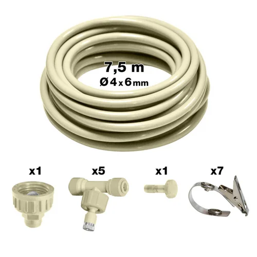 Pour votre quotidien：Kit de brumisation portable blanc Jardibric – 7,5 m