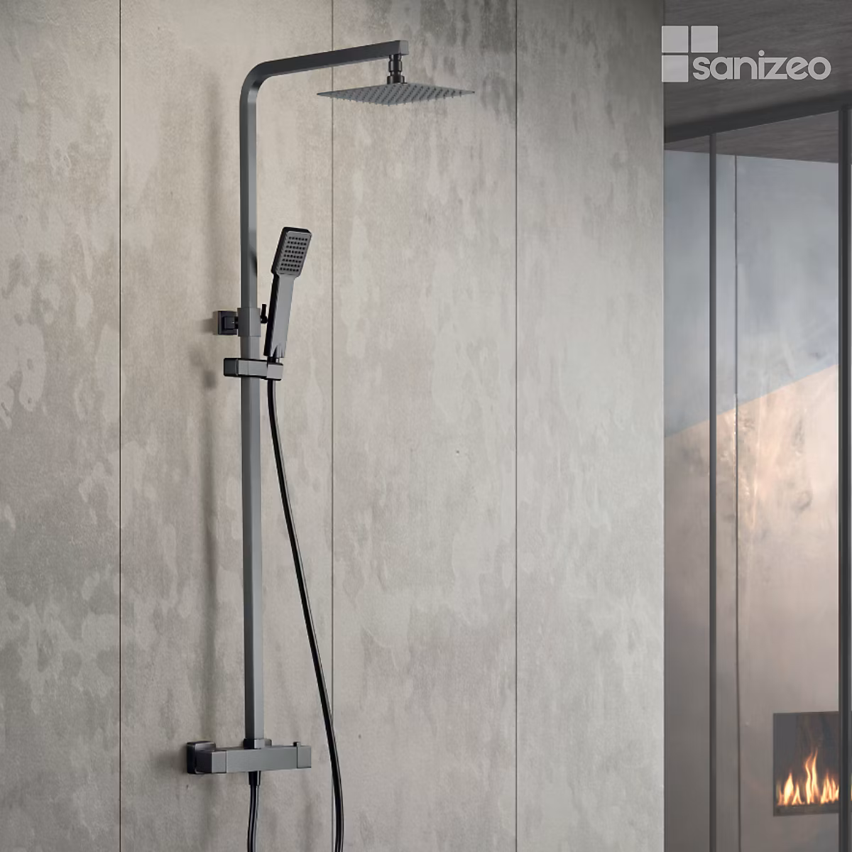Colonne de Douche Thermostatique Anti-Calcaire Black Gun Métal IMEX VIGO BTV013/BGM – Réf. RLHJBVTVW2156290424