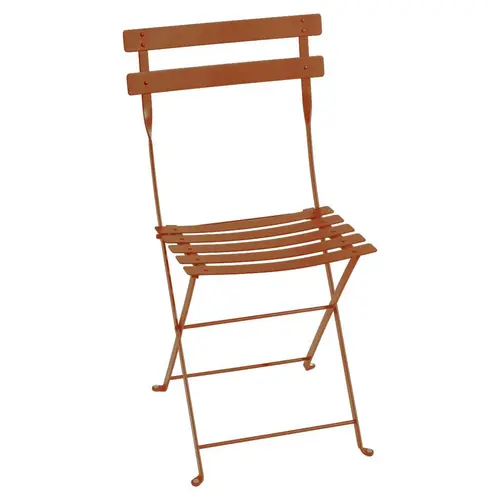 Pour compléter vos extérieurs:Chaise pliante Bistro Fermob coloris orange en acier - 38 x 40 x 82 cm