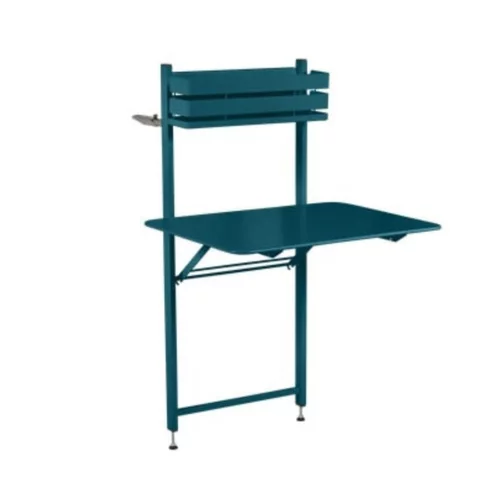 Espace vert confort：Table balcon Bistro FERMOB bleu acapulco L77xl62,5xh120
