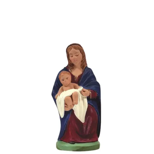 Jardin & maison:Personnage de crèche de Noël vierge à l’enfant Santons Escoffier - 2,9 x 3 x 6,2 cm