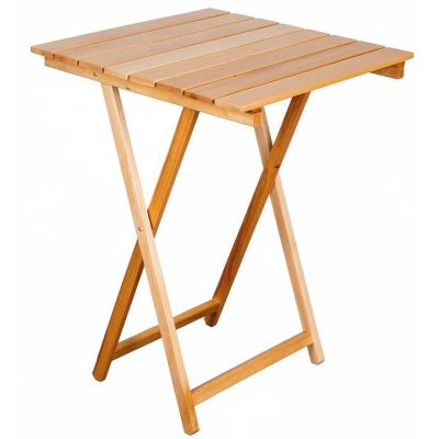 Table pliante 60 x 60 cm en bois (Naturel)