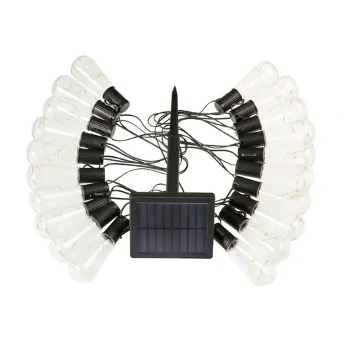 Facile à intégrer au jardin：Guirlande DécoBulb 40 LED coloris transparent effet blanc chaud en plastique Smartgarden - 18 m