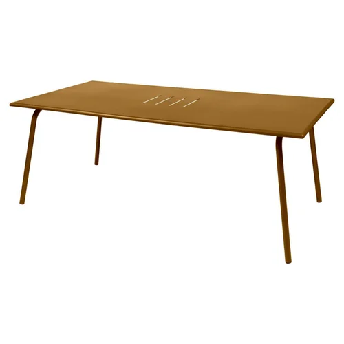 Confort jardin：Table Monceau coloris vert en acier Fermob - 194 x 94 cm