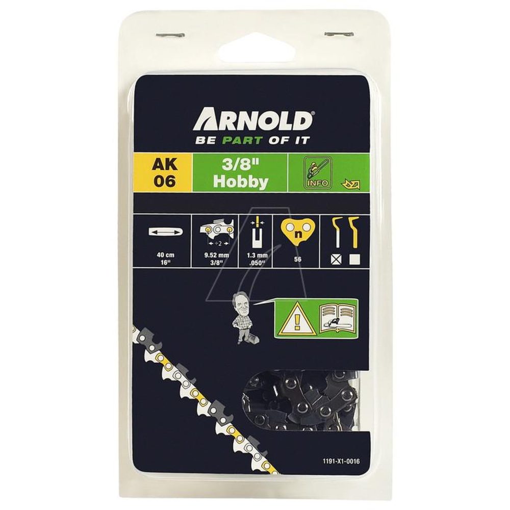 ARNOLD Chaîne de tronçonneuse 3/8 , 1,3 mm 56 maillons d'entraîneurs - gouges demi