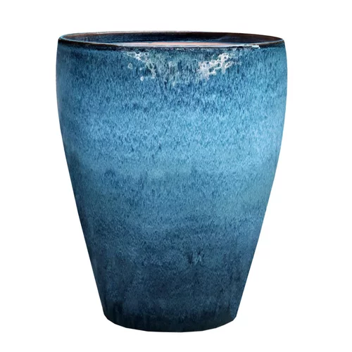 Extérieur confort：Jarre en grès émaillé bleu Océan Decolines Littoral - Ø 50 x H 63 cm
