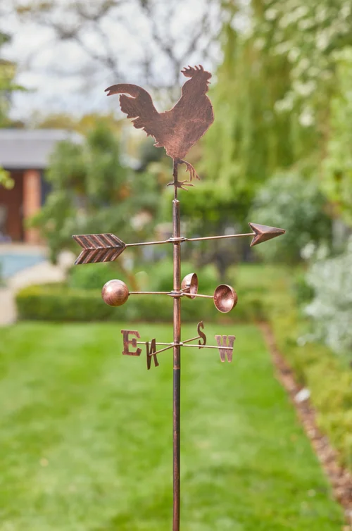 Équipement au jardin：Girouette coq coloris marron en métal Smartgarden - 170 x 38 x 2 cm