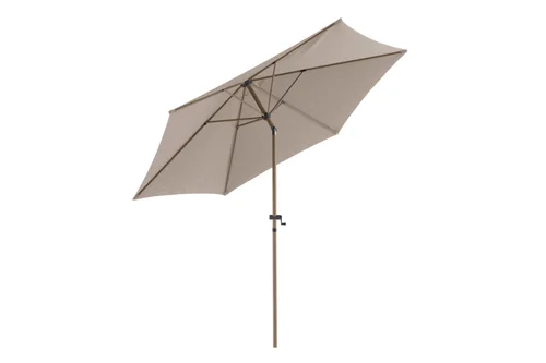 Pour profiter pleinement de l’extérieur:Parasol droit rond en aluminium coloris marron - Ø 270 cm