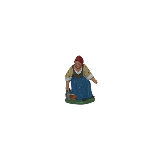 Pour vivre le jardin autrement：Fermière assise santons Escoffier - H 7 cm