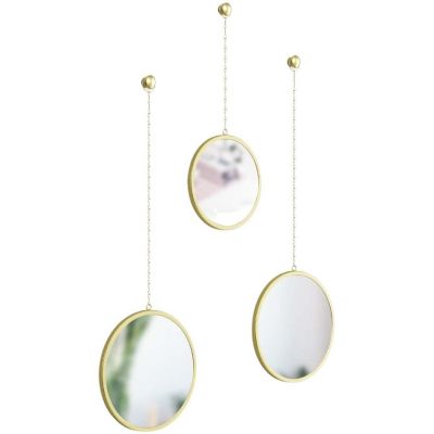 Miroirs ronds suspendus Dima (Lot de 3) (Or)