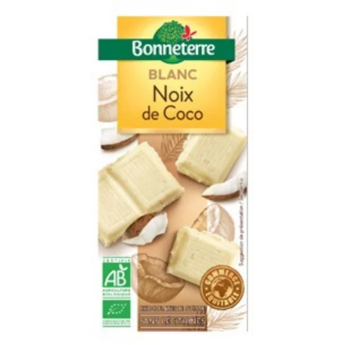 Extérieur facile：Chocolat blanc noix de coco 100 g BONNETERRE