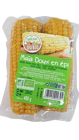 Pour votre confort au jardin：Maïs doux bio en épi sous vide - 400 g