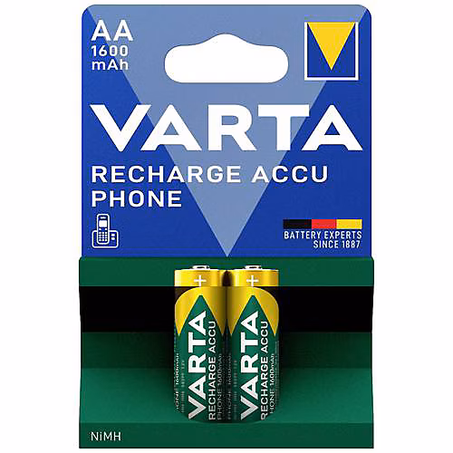 Accus rechargeables LR6 (AA) NiMH 1 | 2 V 1600 mAh Pack de 2 – Phone Power