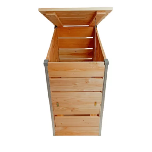 Pour tous les jardins:Composteur steel en bois Mon Petit Potager 80 x 45 cm - 246 L