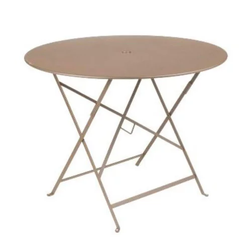 Le compagnon du jardin：Table Pliante Bistro FERMOB muscade Ø96xh74