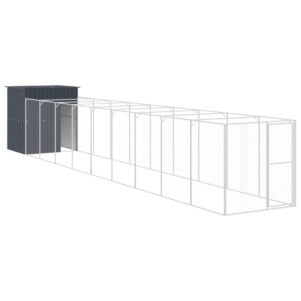 vidaXL Niche pour chien avec cour anthracite 165x1067x181 cm – Aménagement du jardin