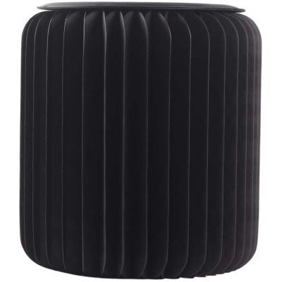 Pouf design en carton plié 35 cm (Noir)