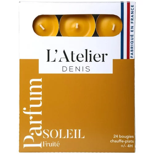 Équipement pour le jardin：Bougies chauffe-plats ocre parfum soleil fruité L’Atelier de Denis - L’étui de 24