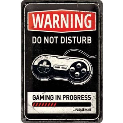 Plaque décorative en métal en relief 30 x 20 cm (Gaming in progress)