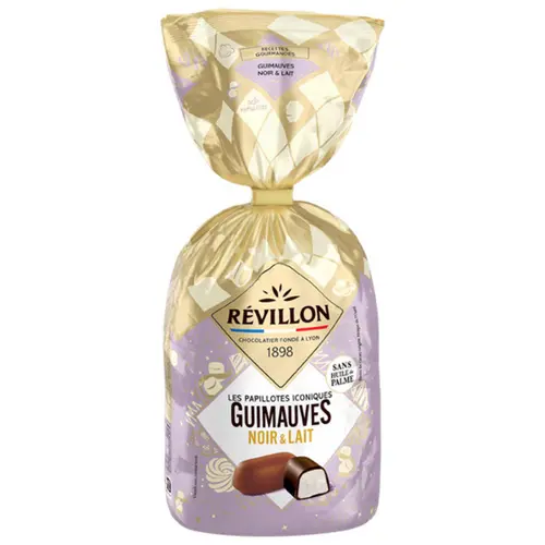 Jardin confort plus：Sachet de guimauves noir & lait papillotes iconiques Révillon - 300 g