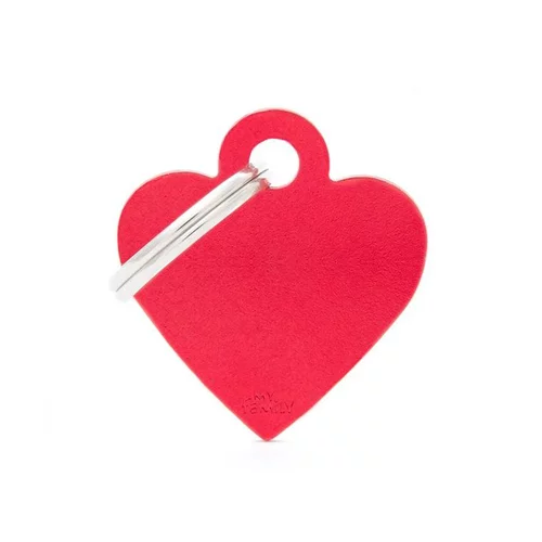 Pour la maison et le jardin:Médaille basic petit cœur pour chien en aluminium rouge