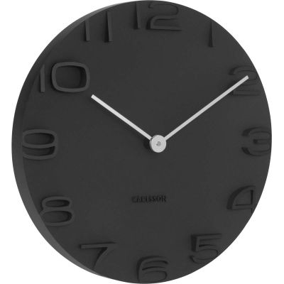 Horloge moderne avec aiguilles chromées On the Edge (Noir)