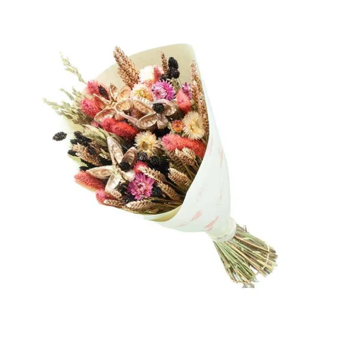 Jardin déco:Bouquet de fleurs séchées Naturalys Prestige doré Noël – 50 cm