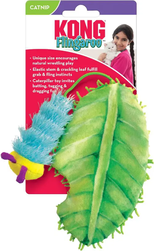 Extérieur moderne：Jouet pour chat flingaroo caterpillar coloris vert Kong