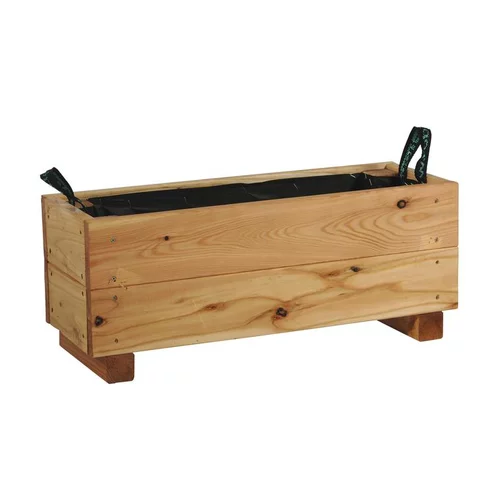 Pour valoriser votre jardin:Jardinière MOLINE mélèze massif huilé 60x22xH.20 cm