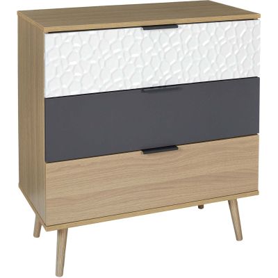 Commode en bois 3 titoirs Sven