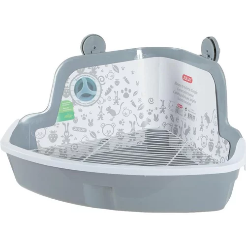 Au service de vos extérieurs：Maison de toilette d'angle pour les rongeurs coloris gris Zolux – 33 x 42 x 20,5 cm